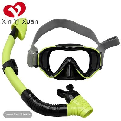 Adult's diving mask with breathing tube set, floating diving mask with silicone, cross-border for both men and women, customized logo, dry diving glasses