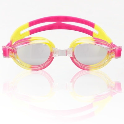 Contrast Color Waterproof Silicone Swimming Goggles Electroplating