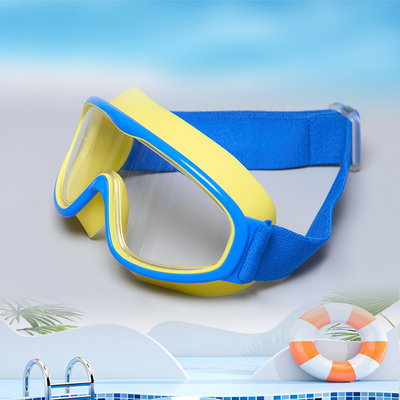 Bright Color Boys Swimming Goggles Fogless Swim Goggles With Big Frame