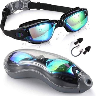 High Definition Electroplated Silicone Swimming Goggles For Men Fall Resistance