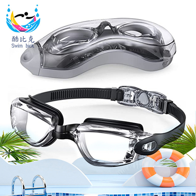 High Definition Electroplated Silicone Swimming Goggles For Men Fall Resistance