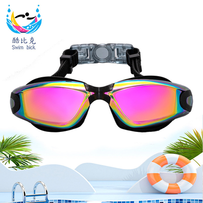 High Definition Electroplated Silicone Swimming Goggles For Men Fall Resistance