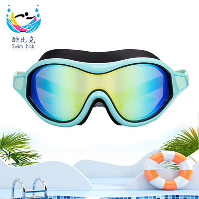 Anti Fog Silicone Swim Goggles Large Frame Swimming Goggles For Adults Colorful Electroplating