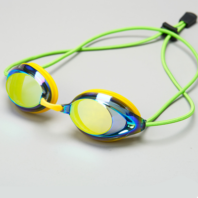 Adult Swim Goggles， Strap Swimming Goggles No Hair Pulling Mirrored/Clear Lens Goggles Easy Adjust， Full Protection