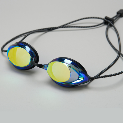 Adult Swim Goggles， Strap Swimming Goggles No Hair Pulling Mirrored/Clear Lens Goggles Easy Adjust， Full Protection