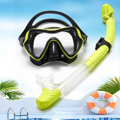 Snorkeling Gear for Adults, Snorkel Set Scuba Diving mask Dry-Top,Nose Cover, HD Tempered Glass Panoramic Anti-Leak Anti-Fog,
