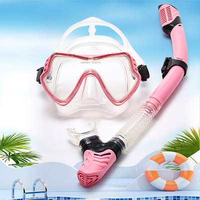 Snorkeling Gear for Adults, Snorkel Set Scuba Diving mask Dry-Top,Nose Cover, HD Tempered Glass Panoramic Anti-Leak Anti-Fog,
