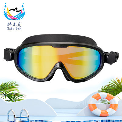 Swimming goggles with large prescription lenses for swimming, with anti-fog and waterproof functions
