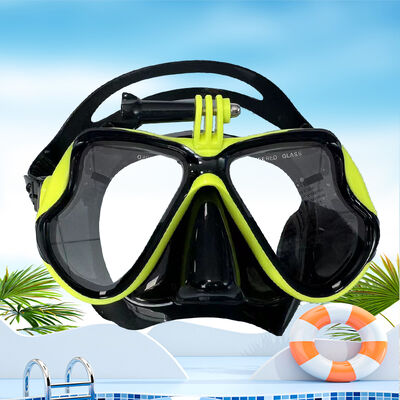 Professional Diving Mask with Foldable Buckle & Camera Mount, Anti-Fog Tempered Glass Snorkeling Gear for Adults