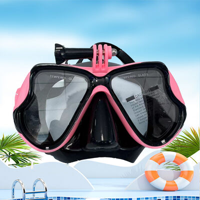 Professional Diving Mask with Foldable Buckle & Camera Mount, Anti-Fog Tempered Glass Snorkeling Gear for Adults