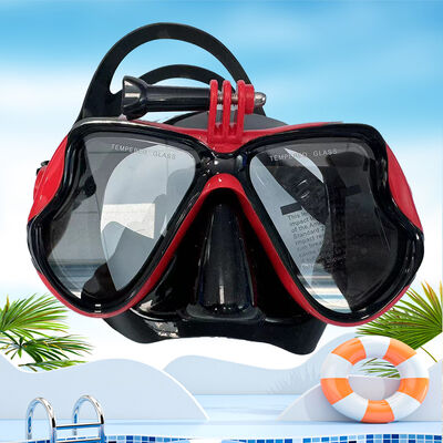 Professional Diving Mask with Foldable Buckle & Camera Mount, Anti-Fog Tempered Glass Snorkeling Gear for Adults
