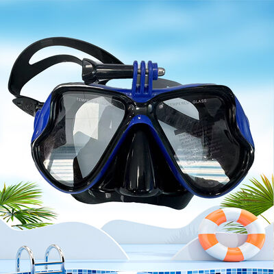 Professional Diving Mask with Foldable Buckle & Camera Mount, Anti-Fog Tempered Glass Snorkeling Gear for Adults