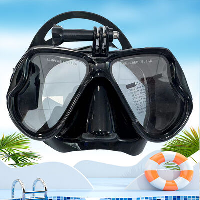 Professional Diving Mask with Foldable Buckle & Camera Mount, Anti-Fog Tempered Glass Snorkeling Gear for Adults