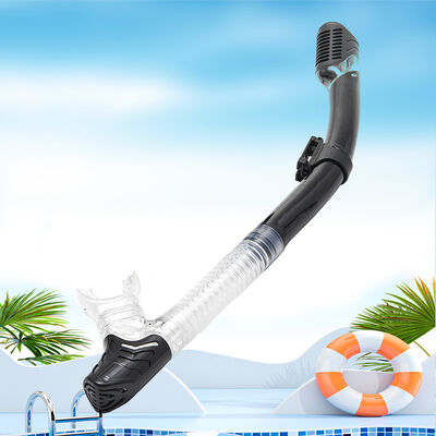 Dry Top Snorkel with Anti-Choking Design, Food-Grade Silicone Mouthpiece, Adjustable Clip Snorkeling Gear