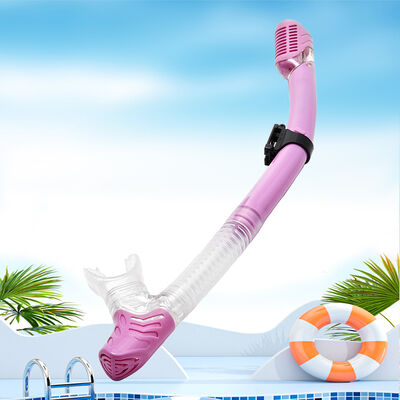 Dry Top Snorkel with Anti-Choking Design, Food-Grade Silicone Mouthpiece, Adjustable Clip Snorkeling Gear