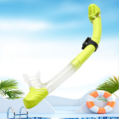 Dry Top Snorkel with Anti-Choking Design, Food-Grade Silicone Mouthpiece, Adjustable Clip Snorkeling Gear