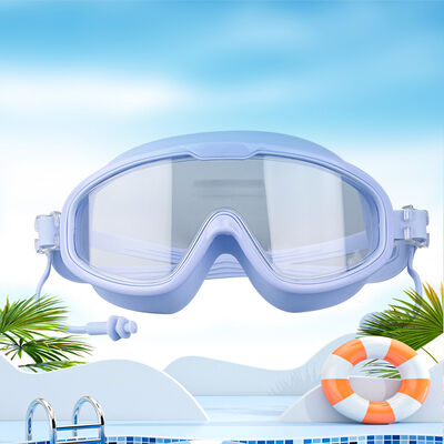 「Pro-Grade Iridescent Coated Swim Goggles」Anti-Fog UV Protection Swim Goggles | Fog-Free Leakproof Wide View + Built-in Earplugs