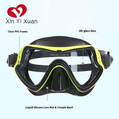Full View Diving Mask with Tempered Glass Anti-Fog and Professional Waterproof Seal for 180° Panoramic View