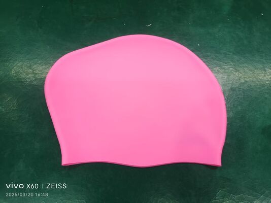 Adult women's long hair swimming cap with customizable LOGO, high elasticity, ear protection, waterproof - silicone swimming cap manufacturer for wholesale