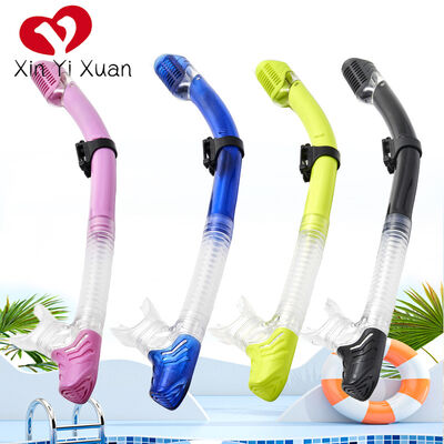 Dry Top Snorkel with Anti-Choking Design, Food-Grade Silicone Mouthpiece, Adjustable Clip Snorkeling Gear