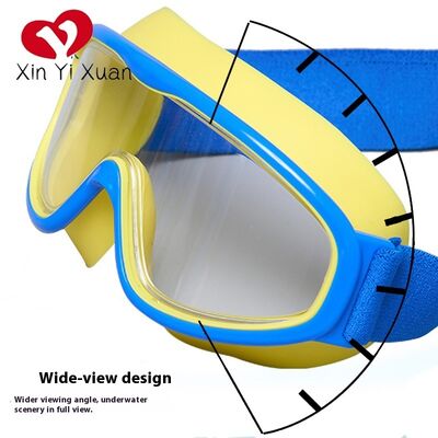 Bright Color Boys Swimming Goggles Fogless Swim Goggles With Big Frame
