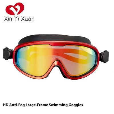 「Pro-Grade Iridescent Coated Swim Goggles」Anti-Fog UV Protection Swim Goggles | Fog-Free Leakproof Wide View + Built-in Earplugs