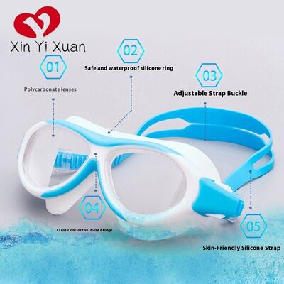 Adult swimming goggles - New large-frame face mask diving silicone swimming glasses for adults. Cross-border electroplating. Customized OEM/ODM anti-fog swimming goggles.