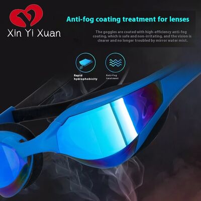 Electroplated colored unisex anti-fog swimming goggles, fashionable and good-looking eye protection glasses