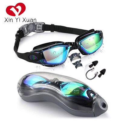 Professional nearsighted swimming goggles for adults, large frame, high-definition silicone anti-fog swimming glasses, children's waterproof protective eyewear, men's custom-made swimming goggles