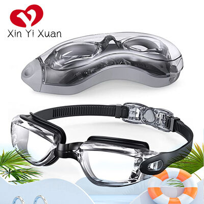 Professional nearsighted swimming goggles for adults, large frame, high-definition silicone anti-fog swimming glasses, children's waterproof protective eyewear, men's custom-made swimming goggles