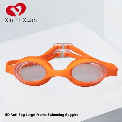 Children's silicone one-piece dual-head strap leisure racing swimming goggles, waterproof and anti-fog swimming sports equipment for competitive swimming.