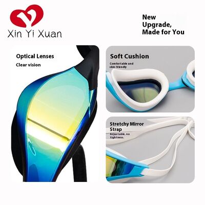 Factory direct sales of swimming goggles for adults, silicone anti-fog swimming glasses, OEM/ODM customization, electroplated cross-border professional competition goggles, racing swimming goggles