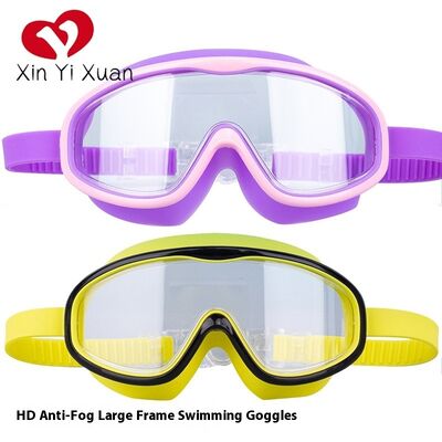 Kids Swim Goggles with Bungee Strap No Leaking Anti Fog Toddler Goggles with Quick Adjust Ages 3-14