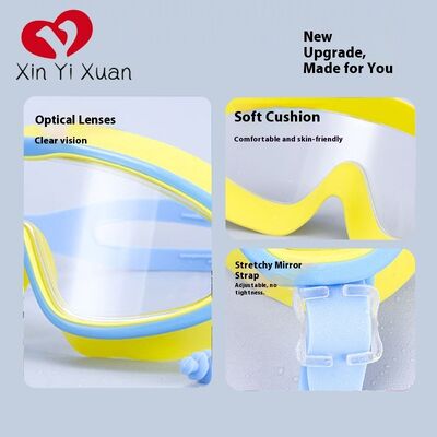 Kids-Swim-Goggles with Bungee Strap Wide View Anti Fog UV Swimming Mask Pool Goggle for 3-14 Toddlers Girls Boys