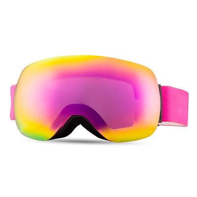 Unisex Large Spherical Magnetic Ski Goggles with Double Anti-Fog for Outdoor Snowboarding
