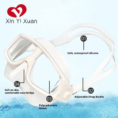 Large Framed Adult Diving Mask Waterproof Fog Free Snorkel Mask Non Shedding