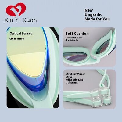 Adult silicone swimming goggles - suitable for both men and women. Electroplated, high-definition, water-resistant and anti-fog silicone swimming goggles. Factory custom-made with stock available.