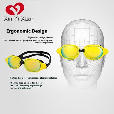 New style adult large-frame swimming goggles with high-definition waterproof and anti-fog function. Customized with logos for both men and women. Ready-to-ship swimming goggles for wholesale.