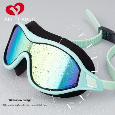 Adult silicone swimming goggles, high-definition large-frame swimming goggles, colorful electroplating, swimming goggles for adults, anti-fog silicone custom-made swimming goggles