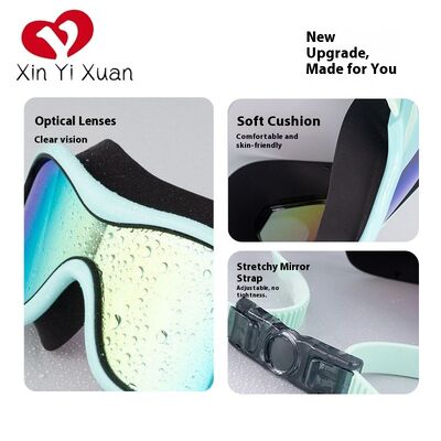 Anti Fog Silicone Swim Goggles Large Frame Swimming Goggles For Adults Colorful Electroplating
