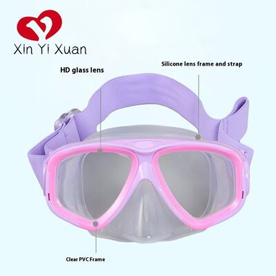 New model diving mask - Silicone anti-fog snorkel mask - Customized by the manufacturer - Fully dry breathing tube face mask - Headband with fabric strap for diving glasses