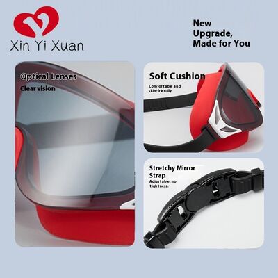 Cross-border new style large-frame swimming goggles. Adult high-definition anti-fog electroplated swimming glasses. Factory customization. Silicone UV-protective swimming goggles.