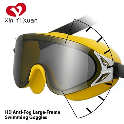 Cross-border new style large-frame swimming goggles. Adult high-definition anti-fog electroplated swimming glasses. Factory customization. Silicone UV-protective swimming goggles.