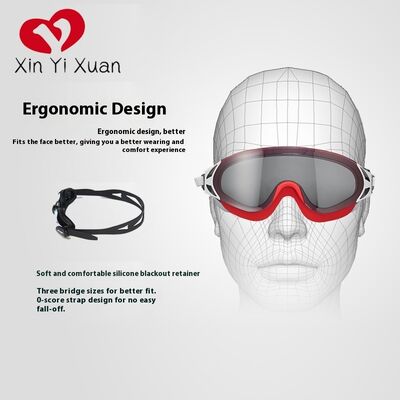 Cross-border new style large-frame swimming goggles. Adult high-definition anti-fog electroplated swimming glasses. Factory customization. Silicone UV-protective swimming goggles.