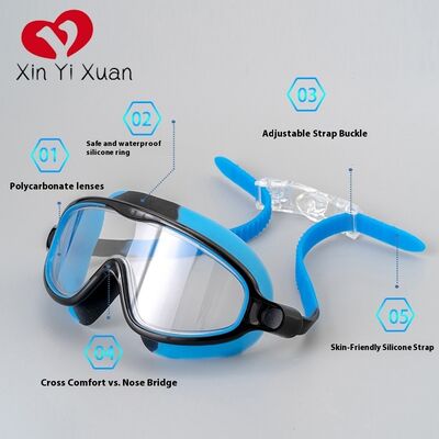 New men's and women's custom-made ODM/OEM swimming glasses - Adult high-definition large-frame silicone anti-fog swimming glasses - Waterproof protective goggles