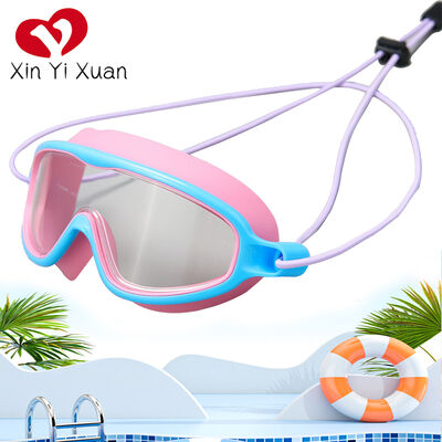 New model children's swimming goggles - High-definition waterproof and anti-fog large-frame silicone integrated earplugs - Cross-gender compatible - Factory customized outdoor swimming goggles