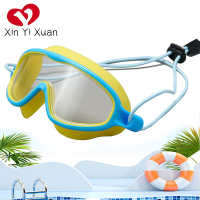 New model children's swimming goggles - High-definition waterproof and anti-fog large-frame silicone integrated earplugs - Cross-gender compatible - Factory customized outdoor swimming goggles