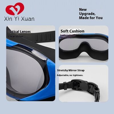 New style large-frame swimming goggles - Adult anti-fog swimming goggles - High-definition waterproof swimming glasses - Factory customized silicone protective goggles