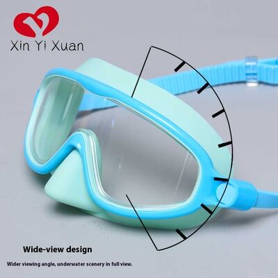 New model children's swimming goggles - high-definition waterproof and anti-fog large-frame silicone integrated earplugs for both men and women - cross-border outdoor customized swimming goggles