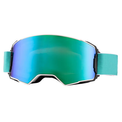 Colorful coating ski goggles, custom-made by the manufacturer. Anti-fog and anti-glare, suitable for all scenarios in the ski resort, professional equipment.